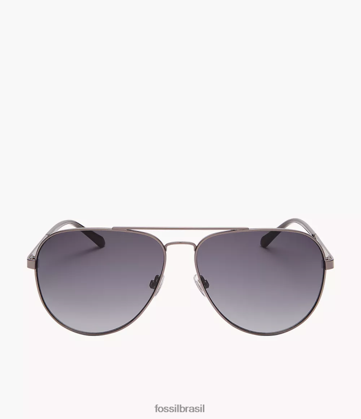 Fossil acessório homens óculos de sol aviador Benedict fumaça 66RZLJ2026