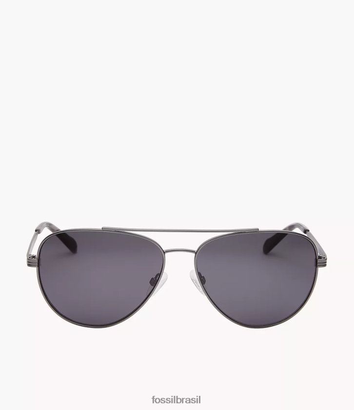 Fossil acessório homens óculos de sol aviador langley cinza 66RZLJ2038