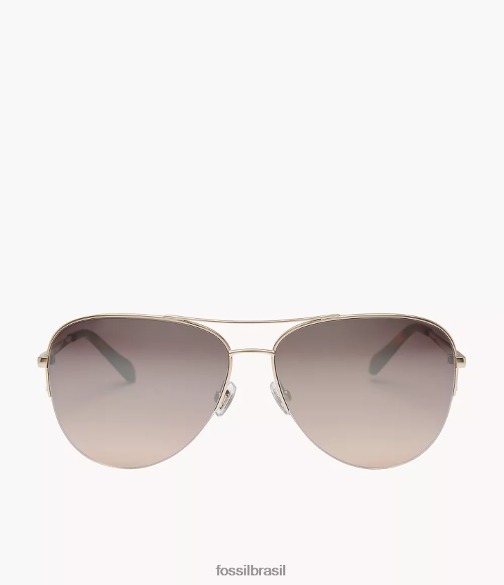 Fossil acessório mulheres óculos de sol aviador tiana marrom 66RZLJ1987
