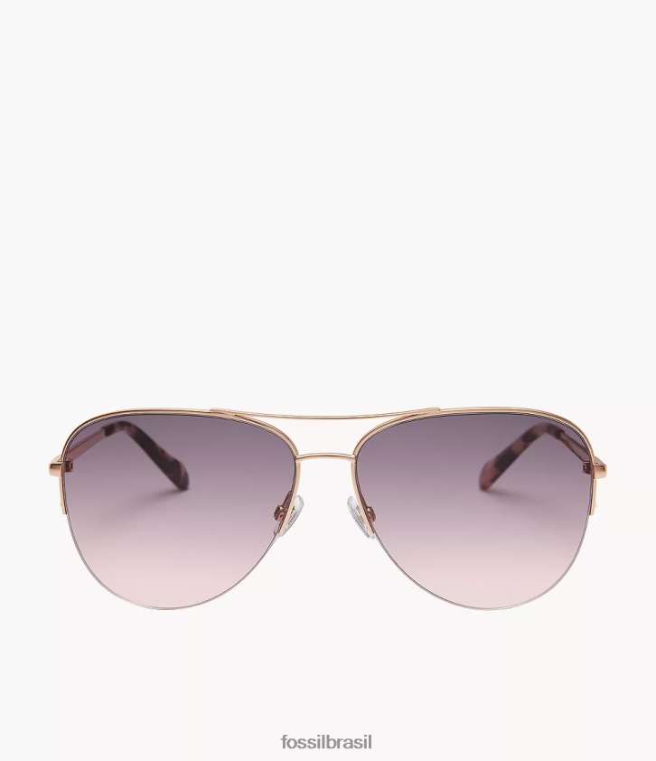 Fossil acessório mulheres óculos de sol aviador tiana rosa cinza 66RZLJ1975
