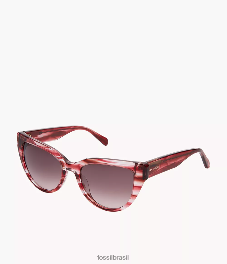 Fossil acessório mulheres óculos de sol norah olho de gato Borgonha 66RZLJ2000