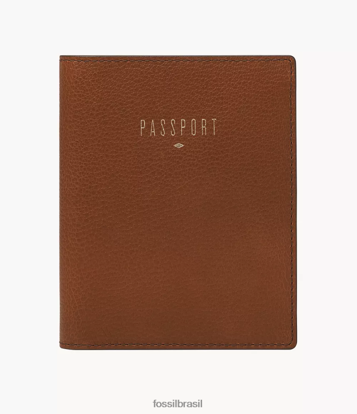 Fossil acessório mulheres caso de passaporte RFID de viagem marrom 66RZLJ1978