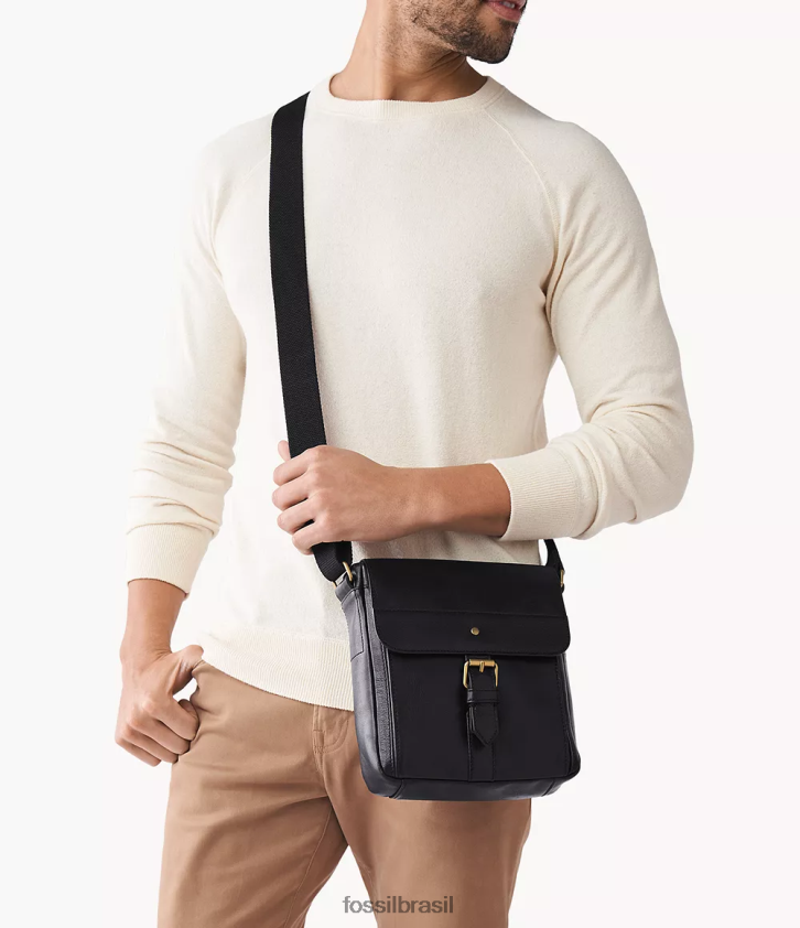 Fossil bolsa homens correio de milhas preto 66RZLJ1654