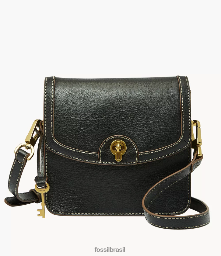 Fossil bolsa mulheres ainsley crossbody com aba pequena preto 66RZLJ479