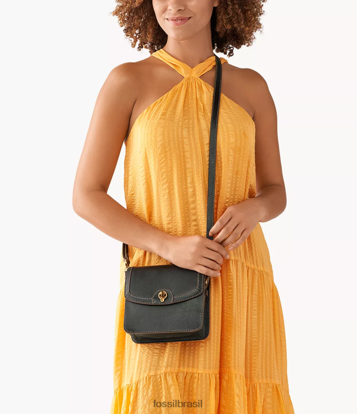 Fossil bolsa mulheres ainsley crossbody com aba pequena preto 66RZLJ479