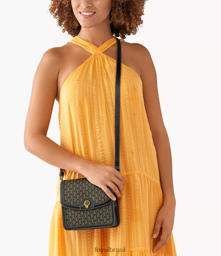 Fossil bolsa mulheres ainsley crossbody com aba pequena preto 66RZLJ623