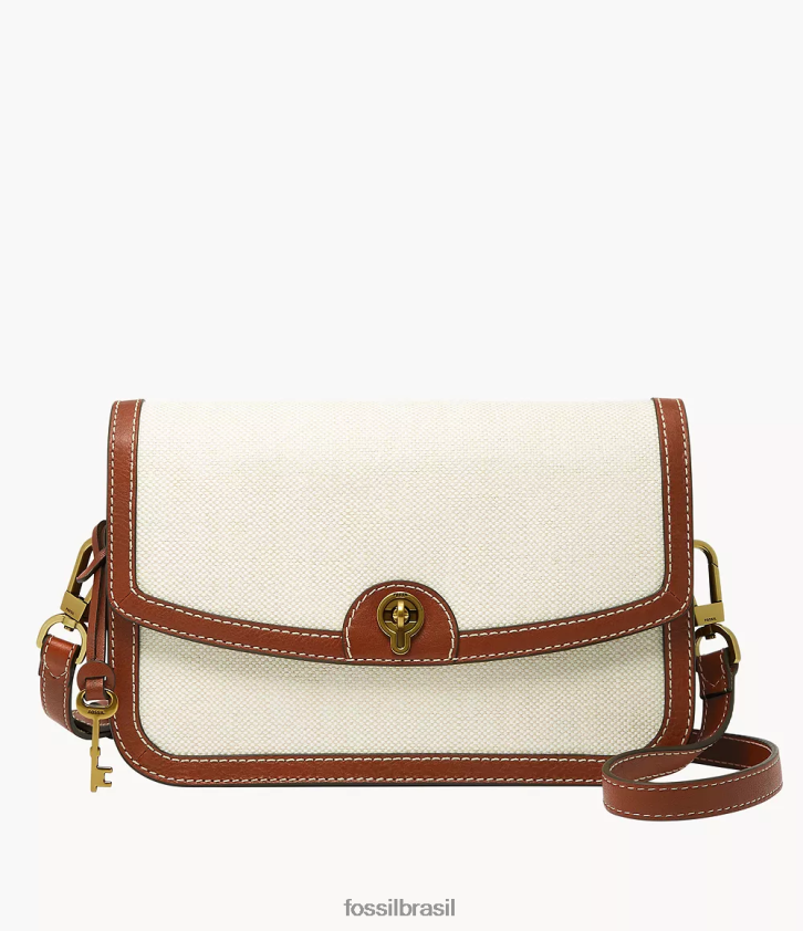 Fossil bolsa mulheres bolsa crossbody com aba ainsley neutro 66RZLJ455