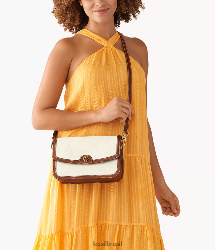 Fossil bolsa mulheres bolsa crossbody com aba ainsley neutro 66RZLJ455