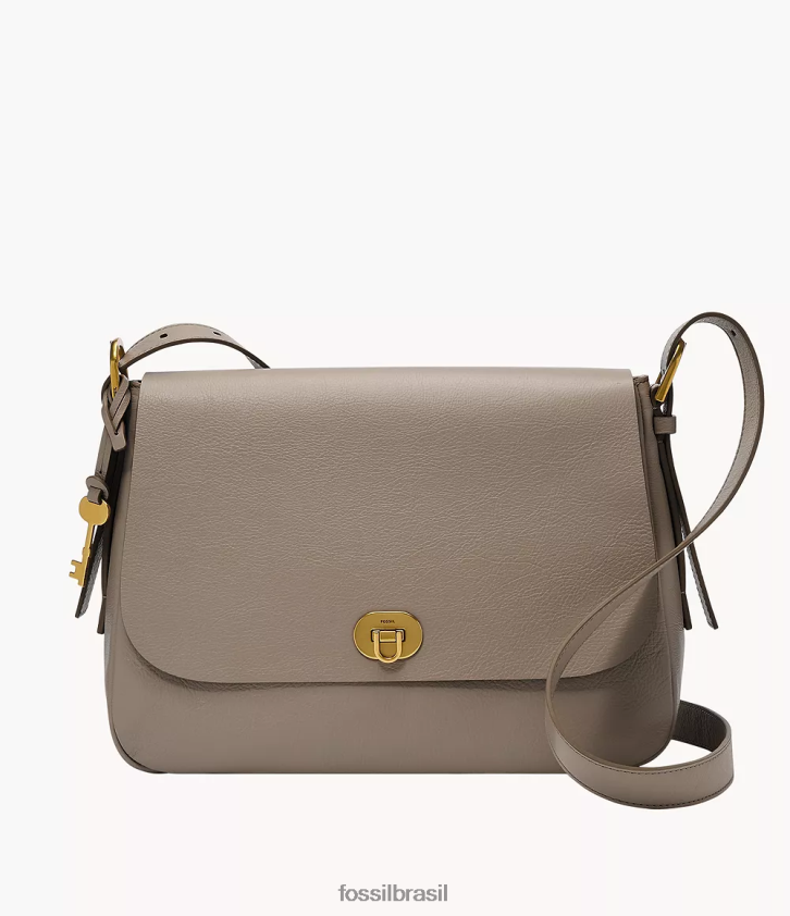 Fossil bolsa mulheres bolsa crossbody com aba grande harper cinza 66RZLJ468