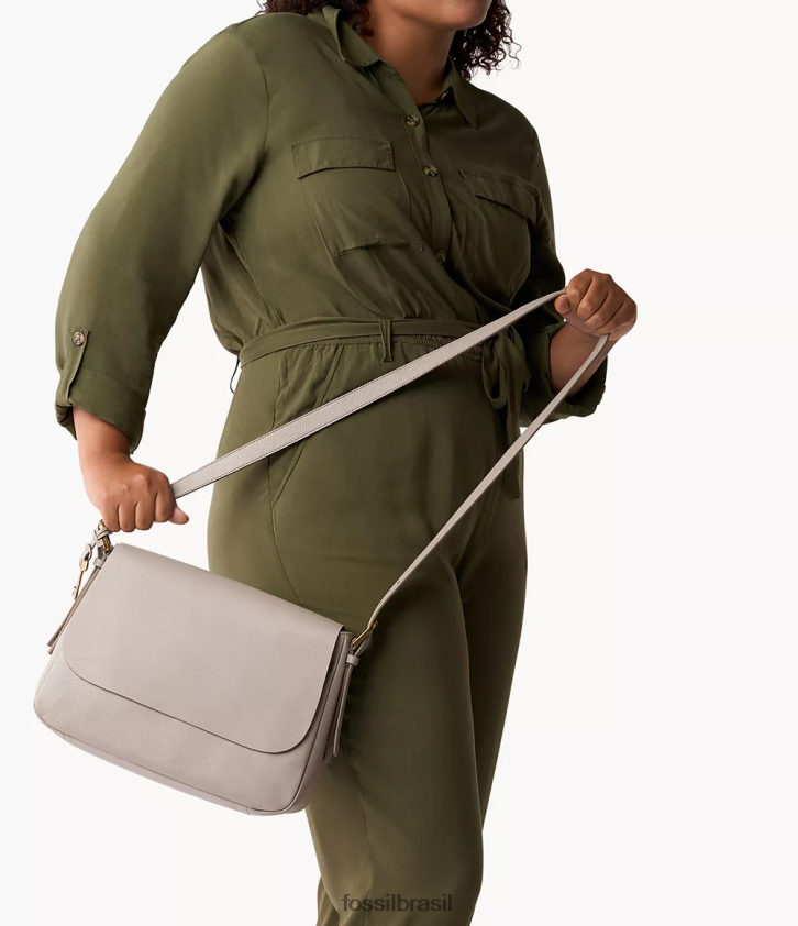 Fossil bolsa mulheres bolsa crossbody com aba grande harper cinza 66RZLJ554