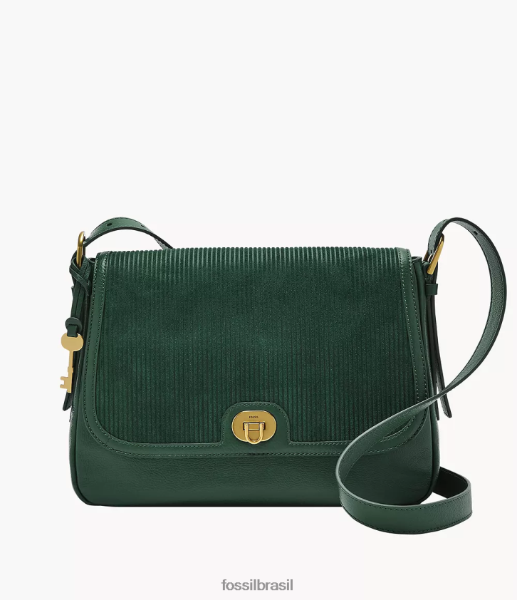 Fossil bolsa mulheres bolsa crossbody com aba grande harper verde 66RZLJ454