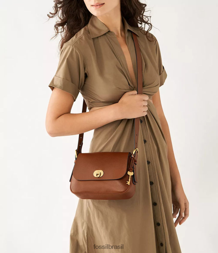 Fossil bolsa mulheres bolsa crossbody com aba pequena harper marrom 66RZLJ481