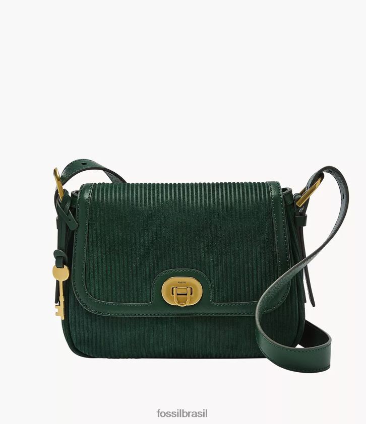 Fossil bolsa mulheres bolsa crossbody com aba pequena harper verde 66RZLJ489