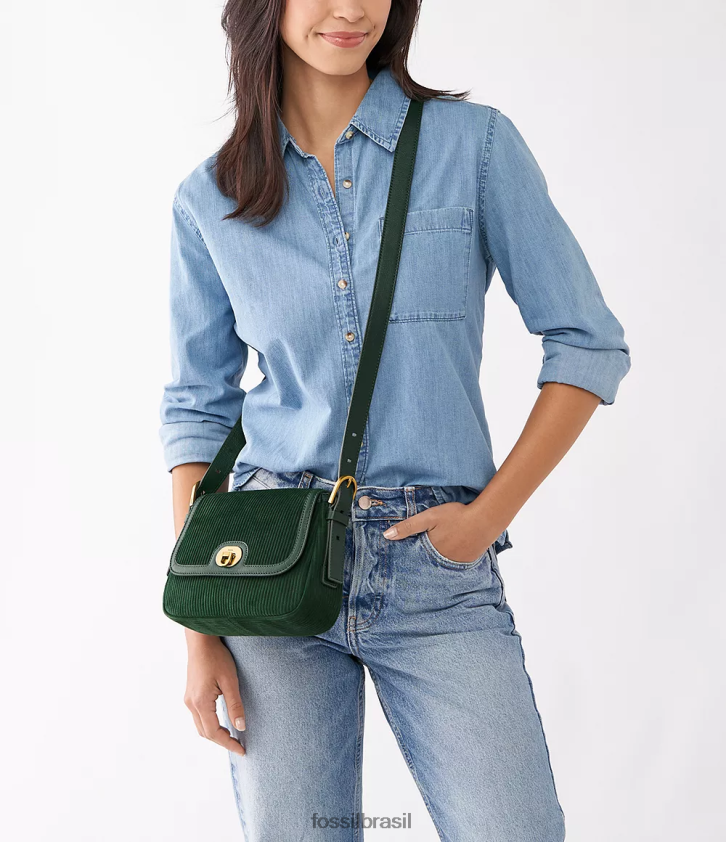 Fossil bolsa mulheres bolsa crossbody com aba pequena harper verde 66RZLJ489