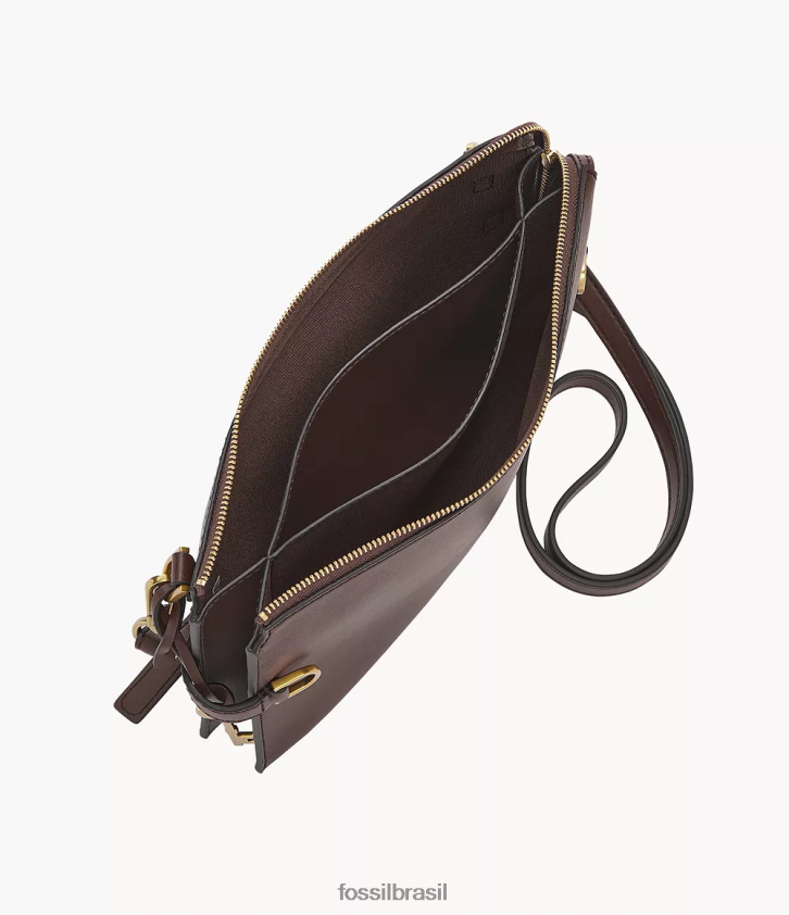 Fossil bolsa mulheres bolsa crossbody de couro kier cactus marrom escuro 66RZLJ538