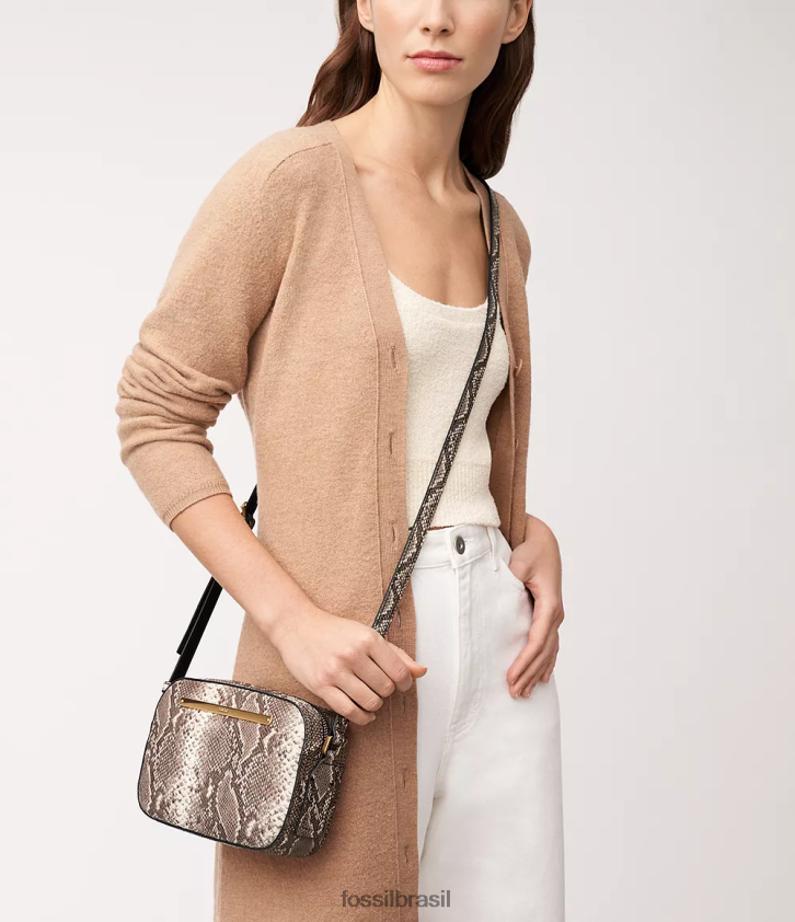 Fossil bolsa mulheres bolsa para câmera liza estampa de cobra 66RZLJ352