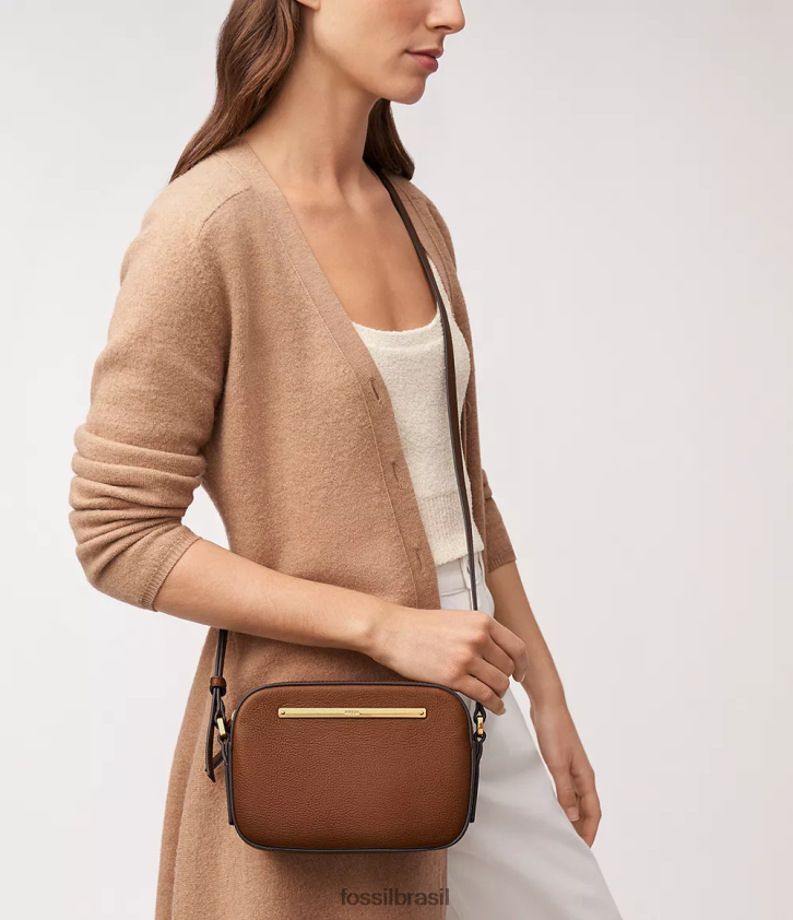 Fossil bolsa mulheres bolsa para câmera liza marrom 66RZLJ336
