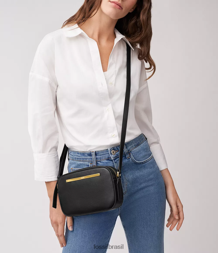 Fossil bolsa mulheres bolsa para câmera liza preto 66RZLJ308