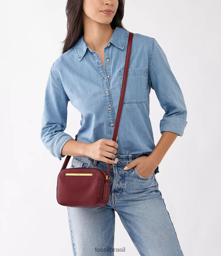 Fossil bolsa mulheres bolsa para câmera liza vermelho 66RZLJ402