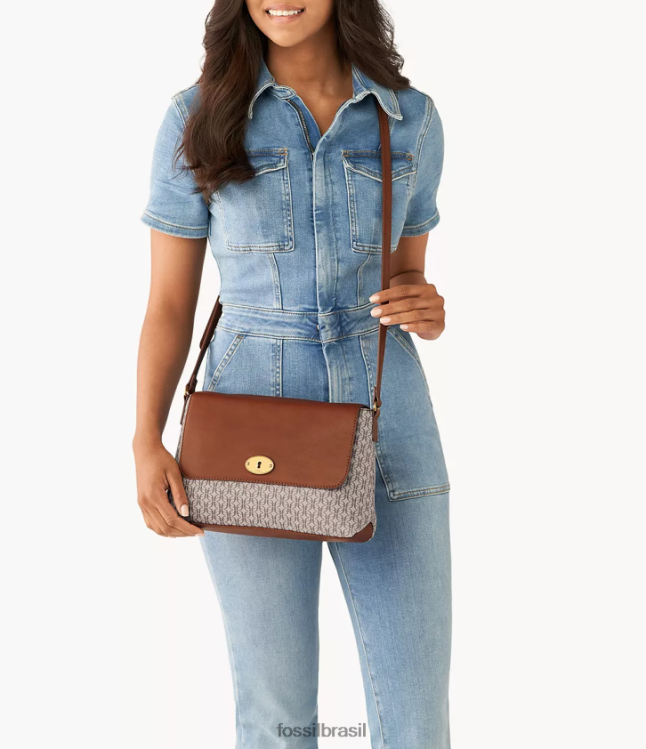 Fossil bolsa mulheres bolsa transversal com aba média gabriella cáqui 66RZLJ651