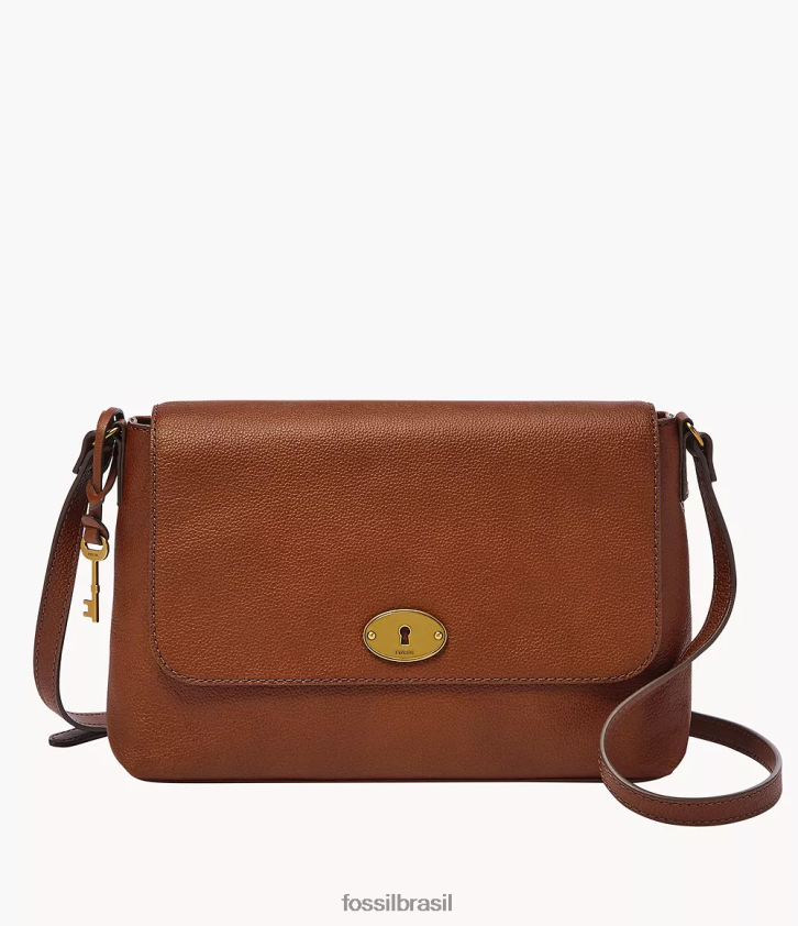 Fossil bolsa mulheres bolsa transversal com aba média gabriella marrom 66RZLJ621