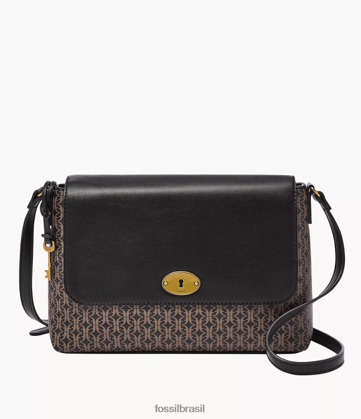 Fossil bolsa mulheres bolsa transversal com aba média gabriella preto 66RZLJ624
