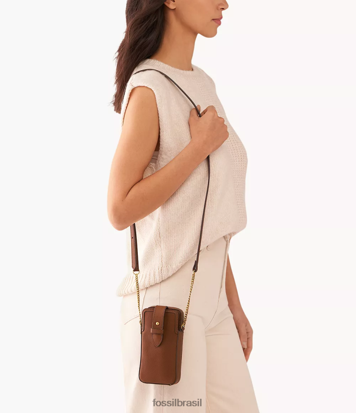 Fossil bolsa mulheres capa de telefone lainie crossbody marrom 66RZLJ553