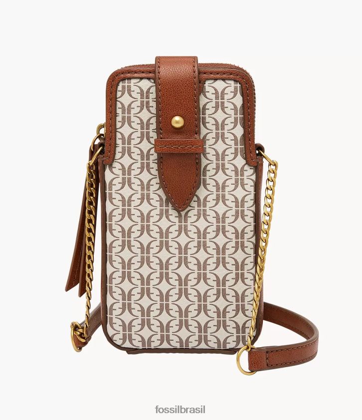 Fossil bolsa mulheres capa de telefone lainie crossbody marrom claro 66RZLJ717