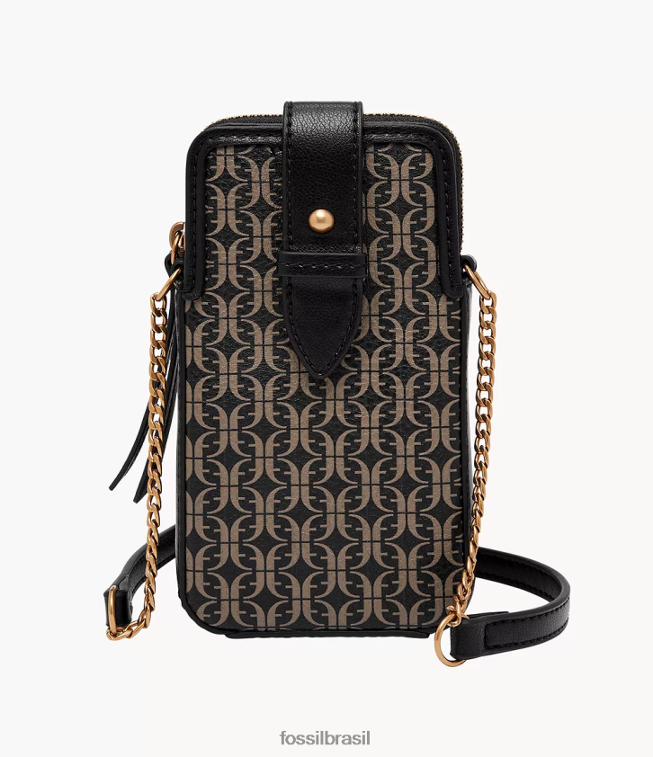 Fossil bolsa mulheres capa de telefone lainie crossbody preto 66RZLJ590