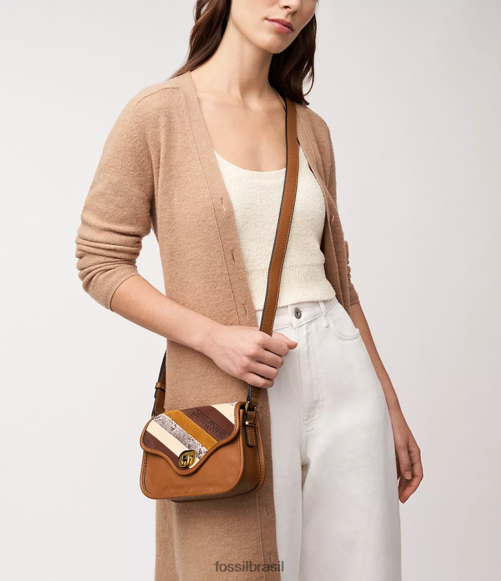 Fossil bolsa mulheres crossbody com aba mini Heritage multi 66RZLJ313