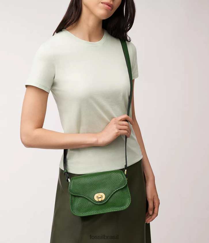Fossil bolsa mulheres crossbody com aba mini Heritage verde 66RZLJ353