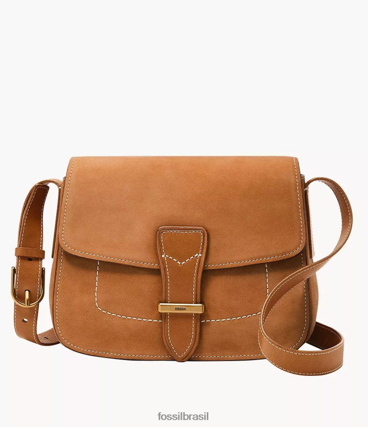 Fossil bolsa mulheres crossbody com aba tremont bronzeado 66RZLJ319