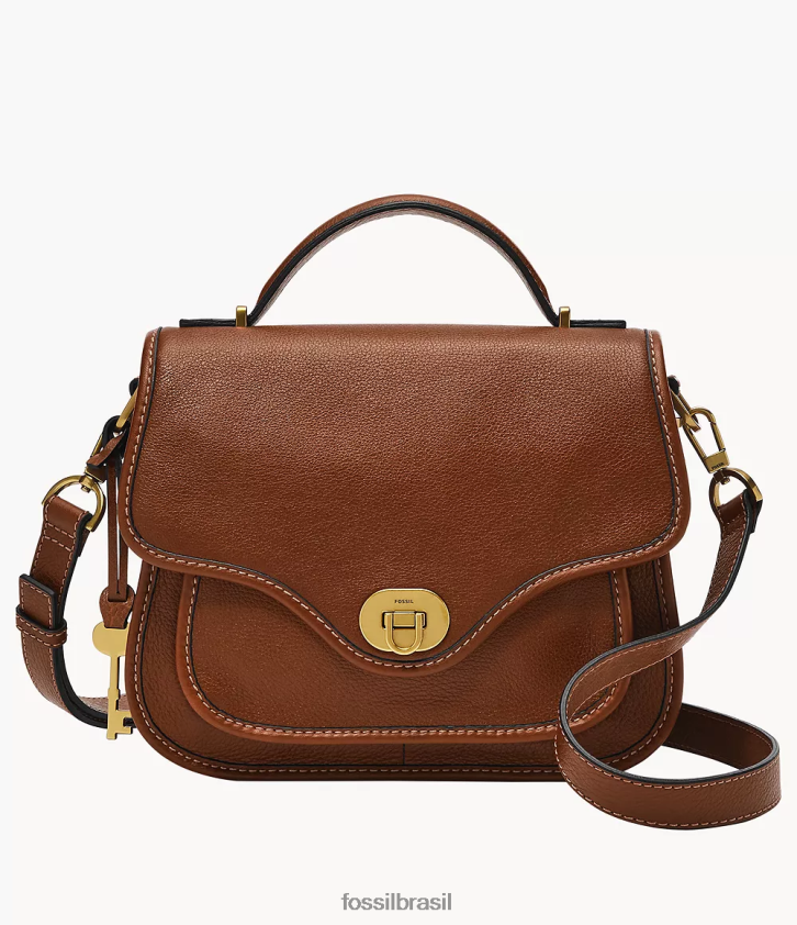 Fossil bolsa mulheres crossbody com alça superior Heritage marrom 66RZLJ281