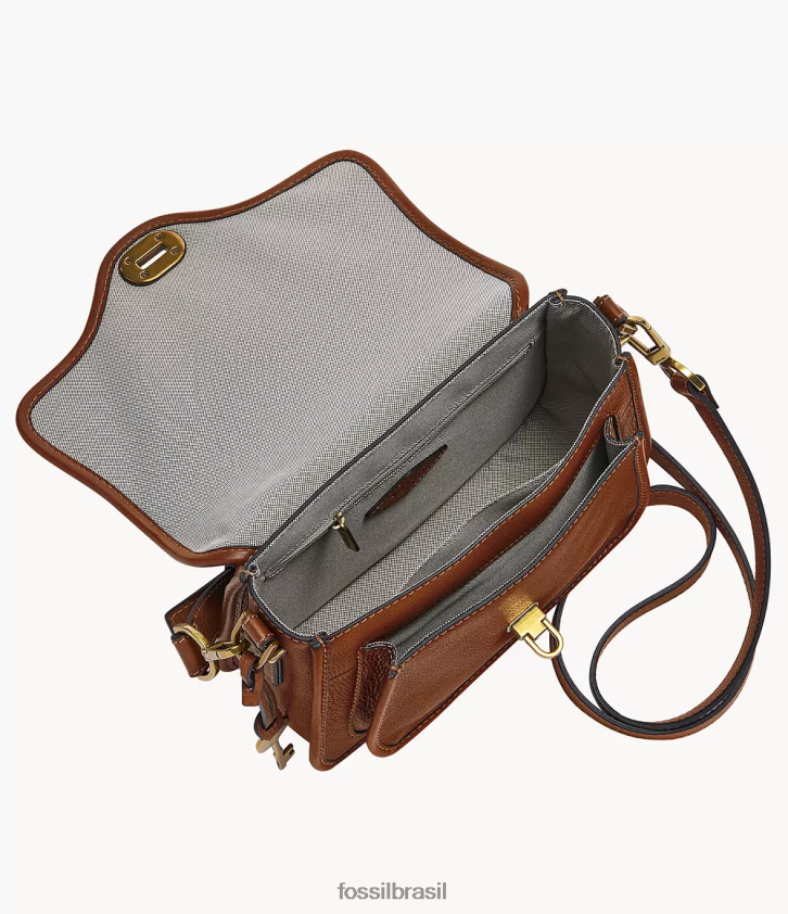 Fossil bolsa mulheres crossbody com alça superior Heritage marrom 66RZLJ281