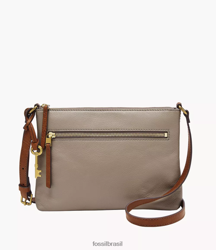 Fossil bolsa mulheres fiona pequena e/w crossbody cinza 66RZLJ666