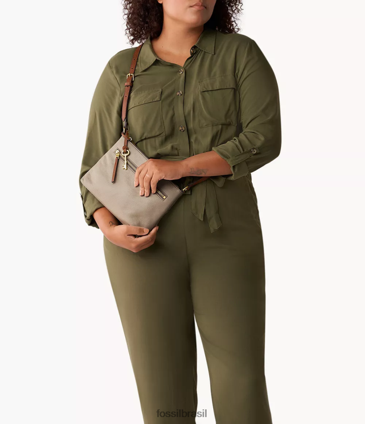 Fossil bolsa mulheres fiona pequena e/w crossbody cinza 66RZLJ666