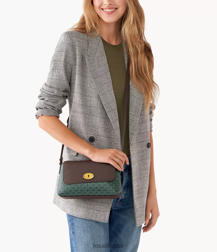 Fossil bolsa mulheres gabriella crossbody com aba pequena verde 66RZLJ616