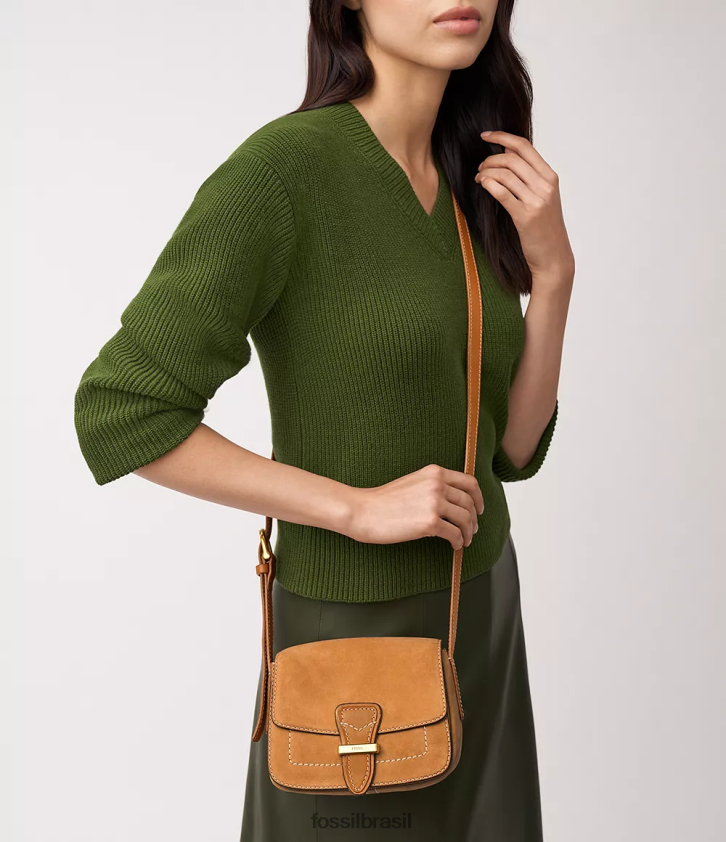 Fossil bolsa mulheres tremont crossbody com aba pequena bronzeado 66RZLJ317