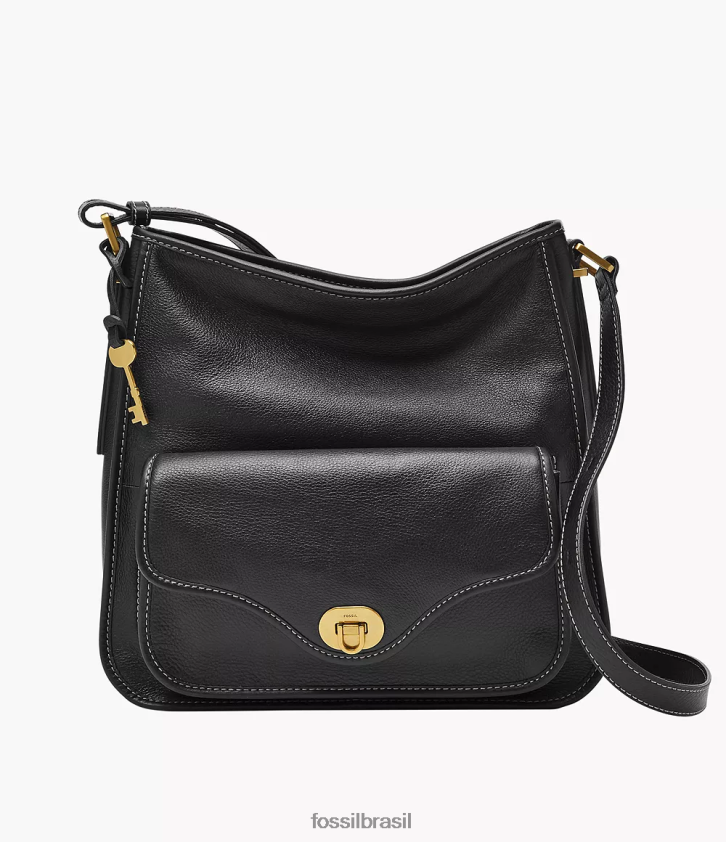 Fossil bolsa mulheres vagabundo da herança preto 66RZLJ382