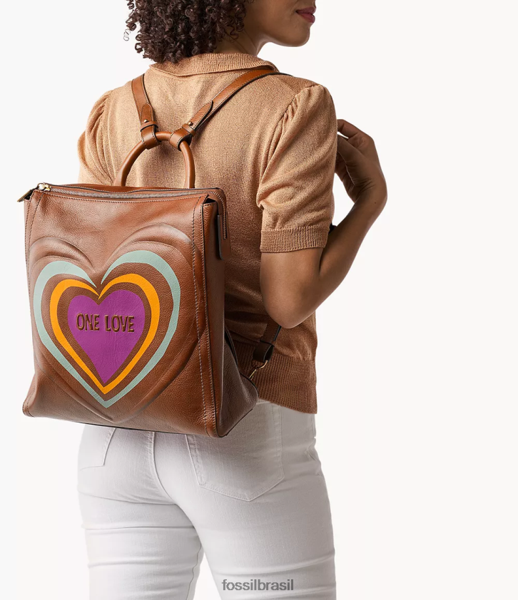 Cedella Marley x Fossil bolsa mulheres mochila parker edição limitada marrom 66RZLJ573