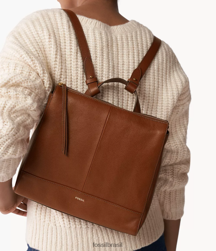 Fossil bolsa mulheres mochila pequena conversível elina marrom 66RZLJ407
