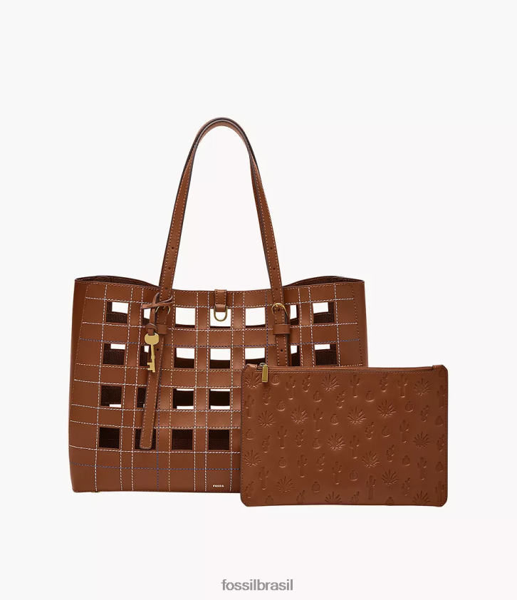 Fossil bolsa mulheres bolsa de couro de cacto kier marrom 66RZLJ642