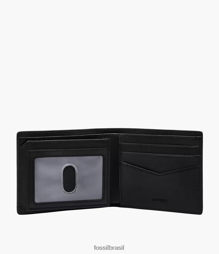 Fossil carteira homens Everett bifold com flip id preto 66RZLJ1670