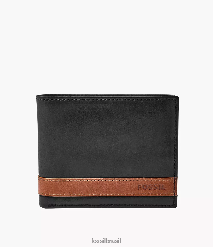 Fossil carteira homens Quinn flip id duplo preto 66RZLJ1660