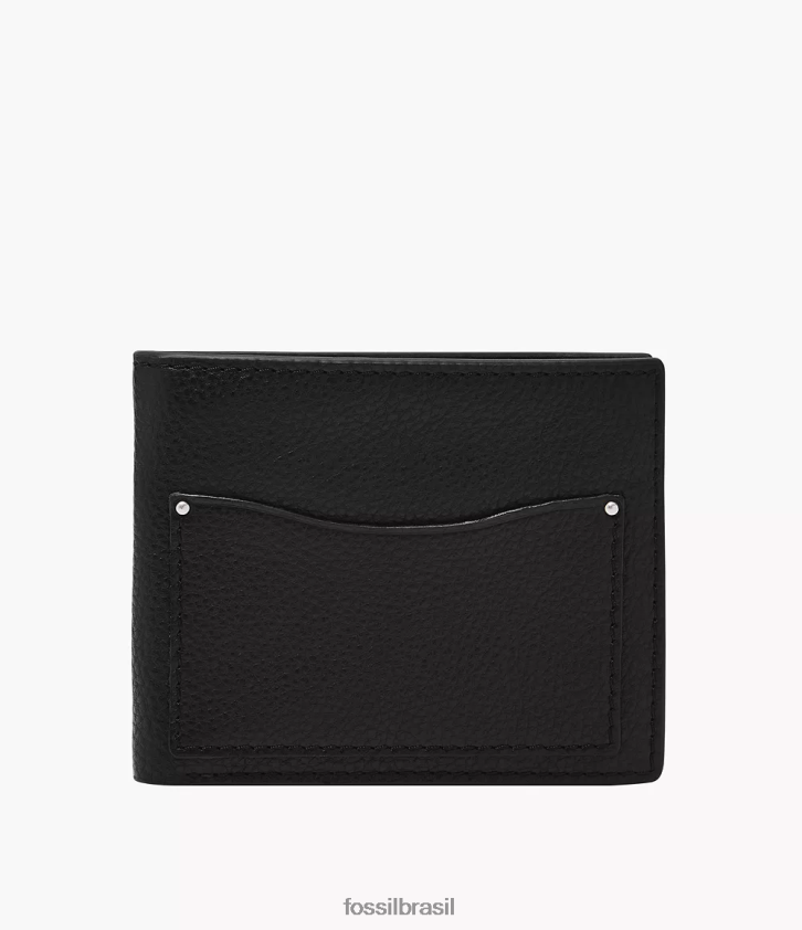 Fossil carteira homens anderson duplo preto 66RZLJ1693