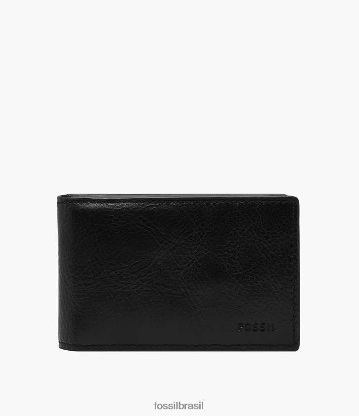 Fossil carteira homens andrew bolso frontal duplo preto 66RZLJ1694