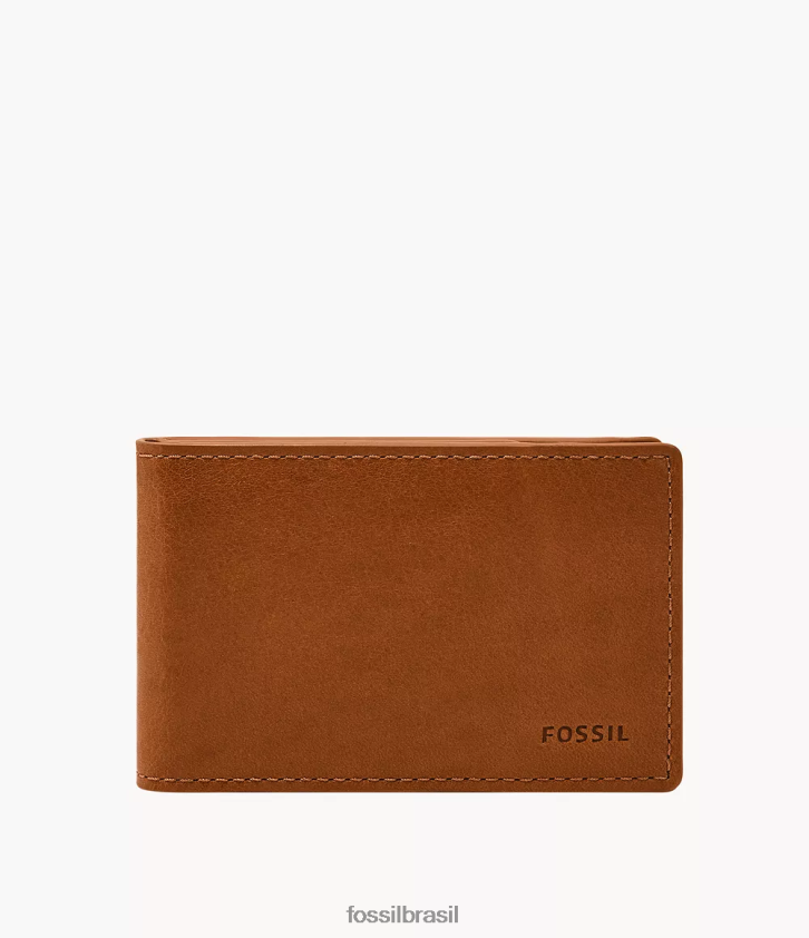 Fossil carteira homens andrew bolso frontal duplo selim 66RZLJ1703