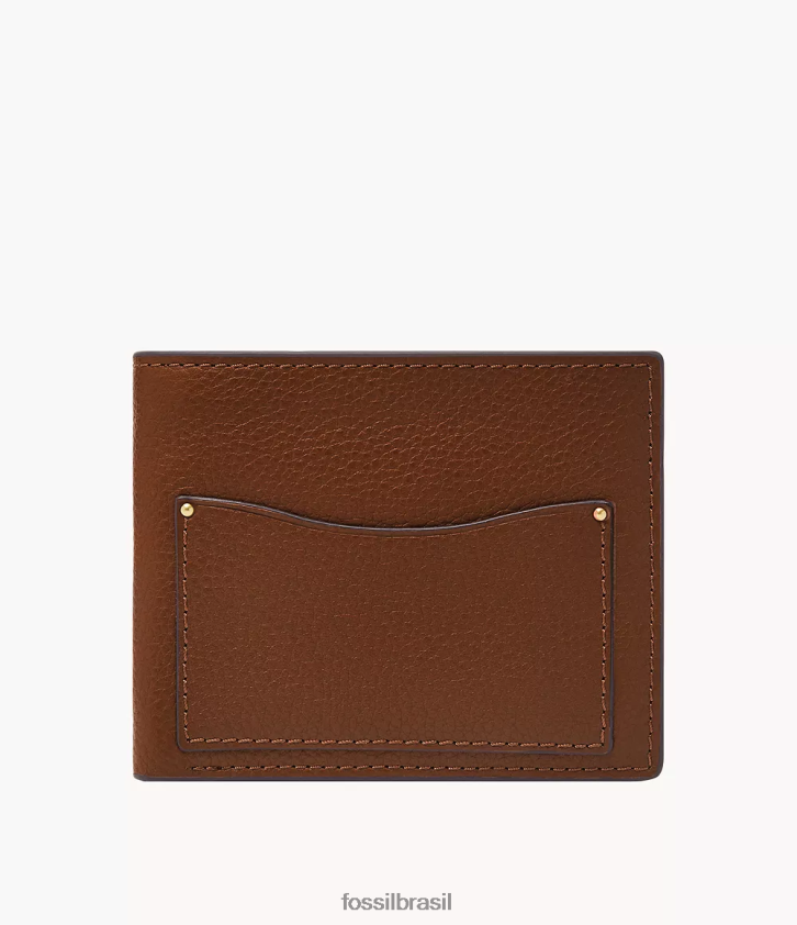 Fossil carteira homens bolso de moeda anderson duplo marrom 66RZLJ1704