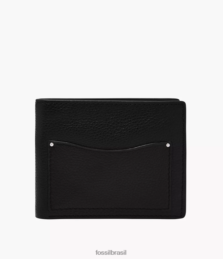 Fossil carteira homens bolso de moeda anderson duplo preto 66RZLJ1705