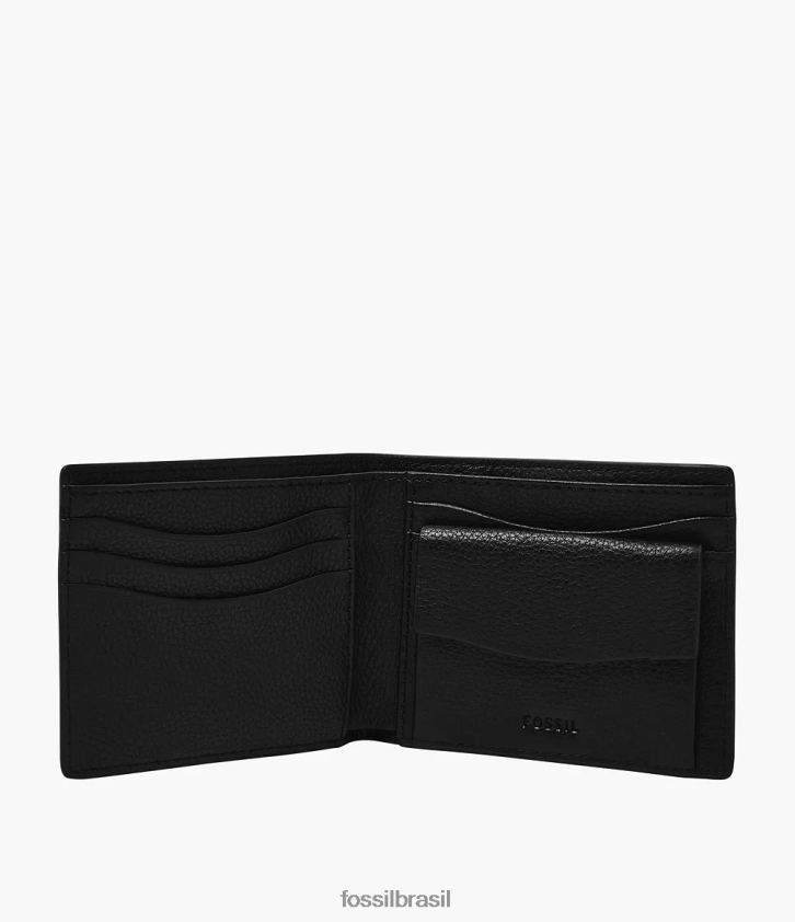 Fossil carteira homens bolso de moeda anderson duplo preto 66RZLJ1705